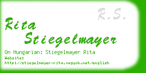 rita stiegelmayer business card